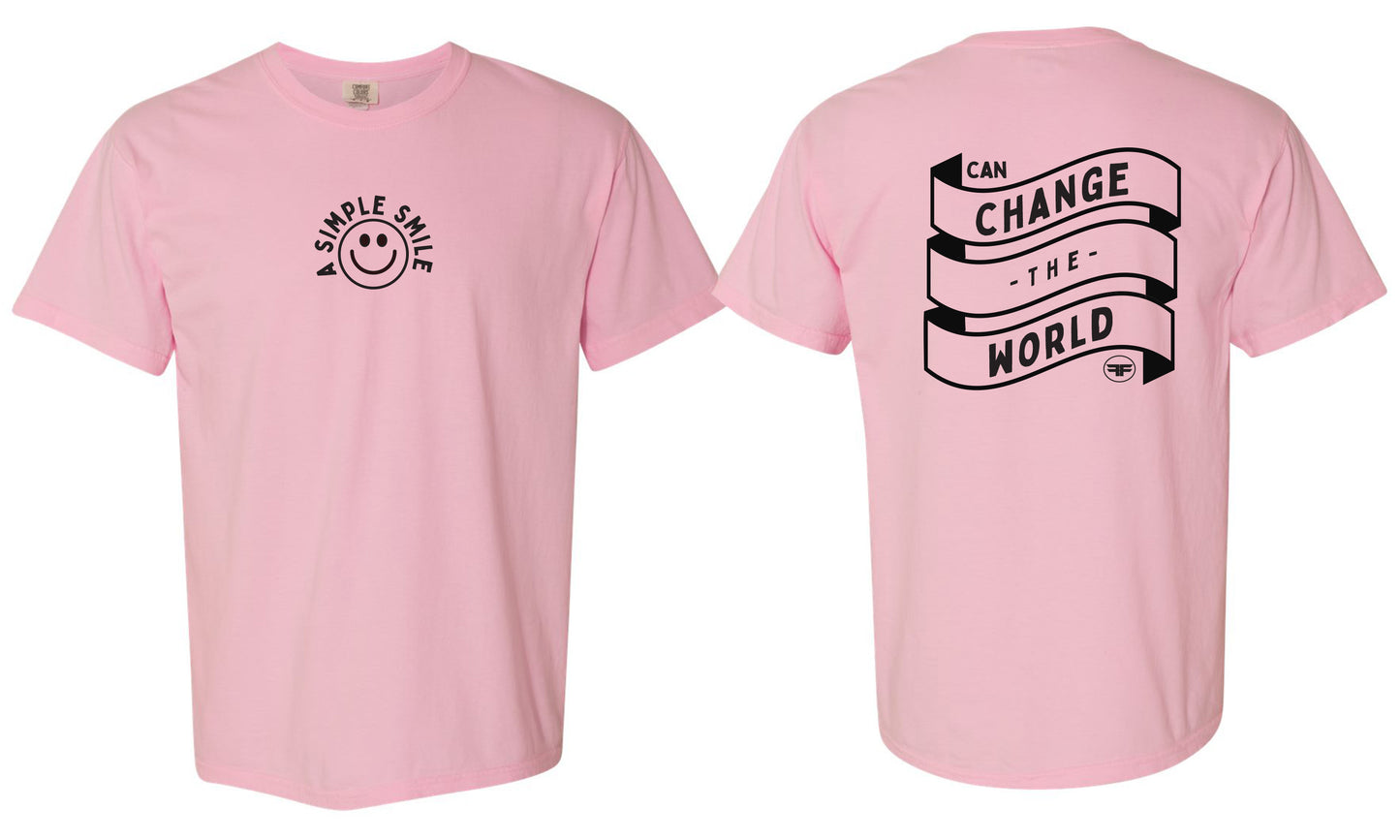 Smile Can Change the World Pink Tee