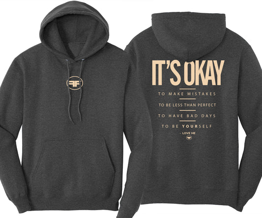 It's Okay Black Heather Hoodie