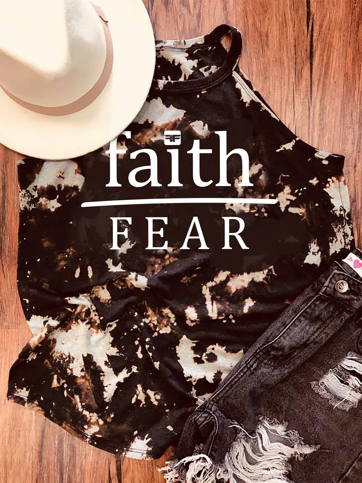 Faith Over Fear Bomba Black Tank