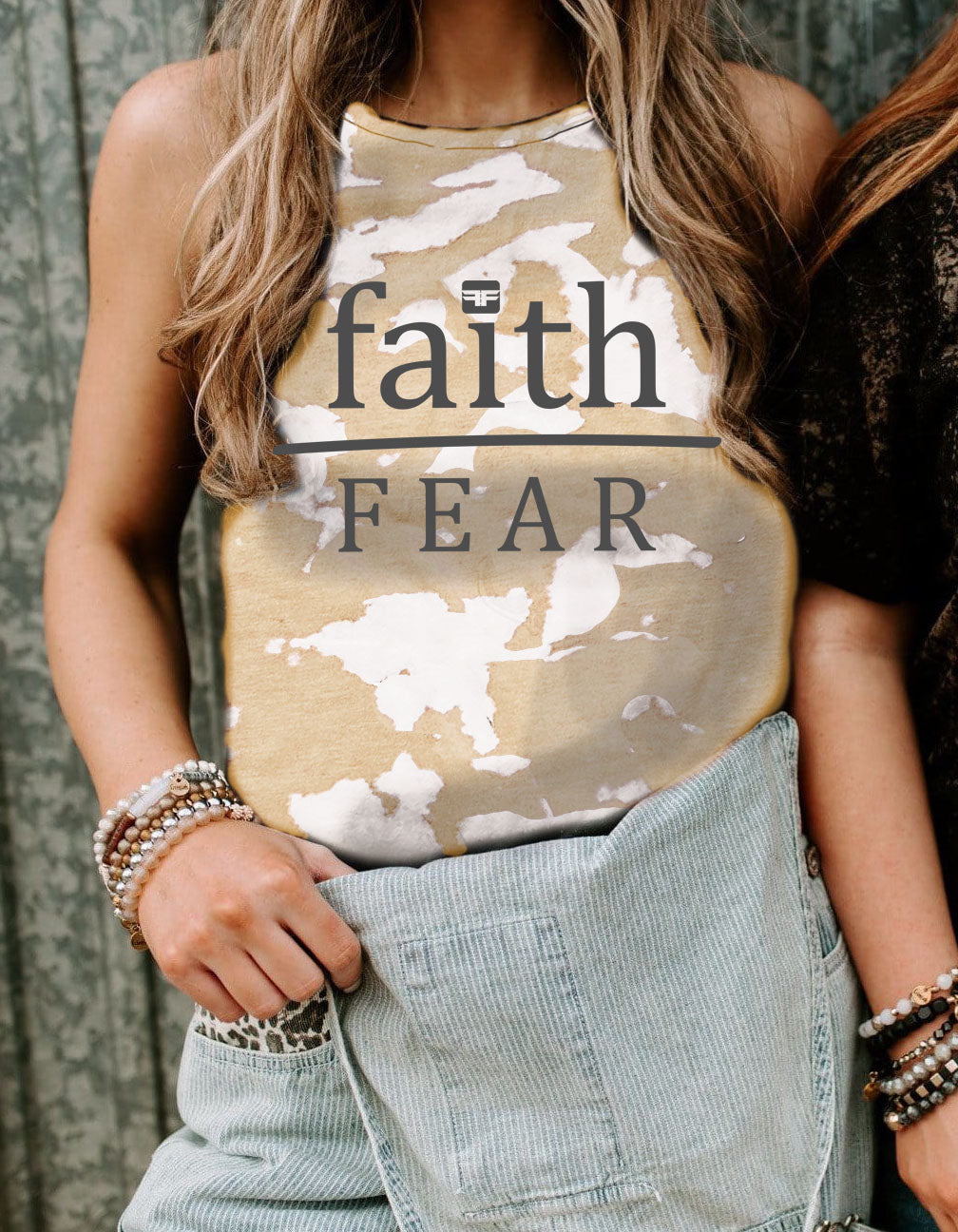 Faith Over Fear Bomba Tan Tank