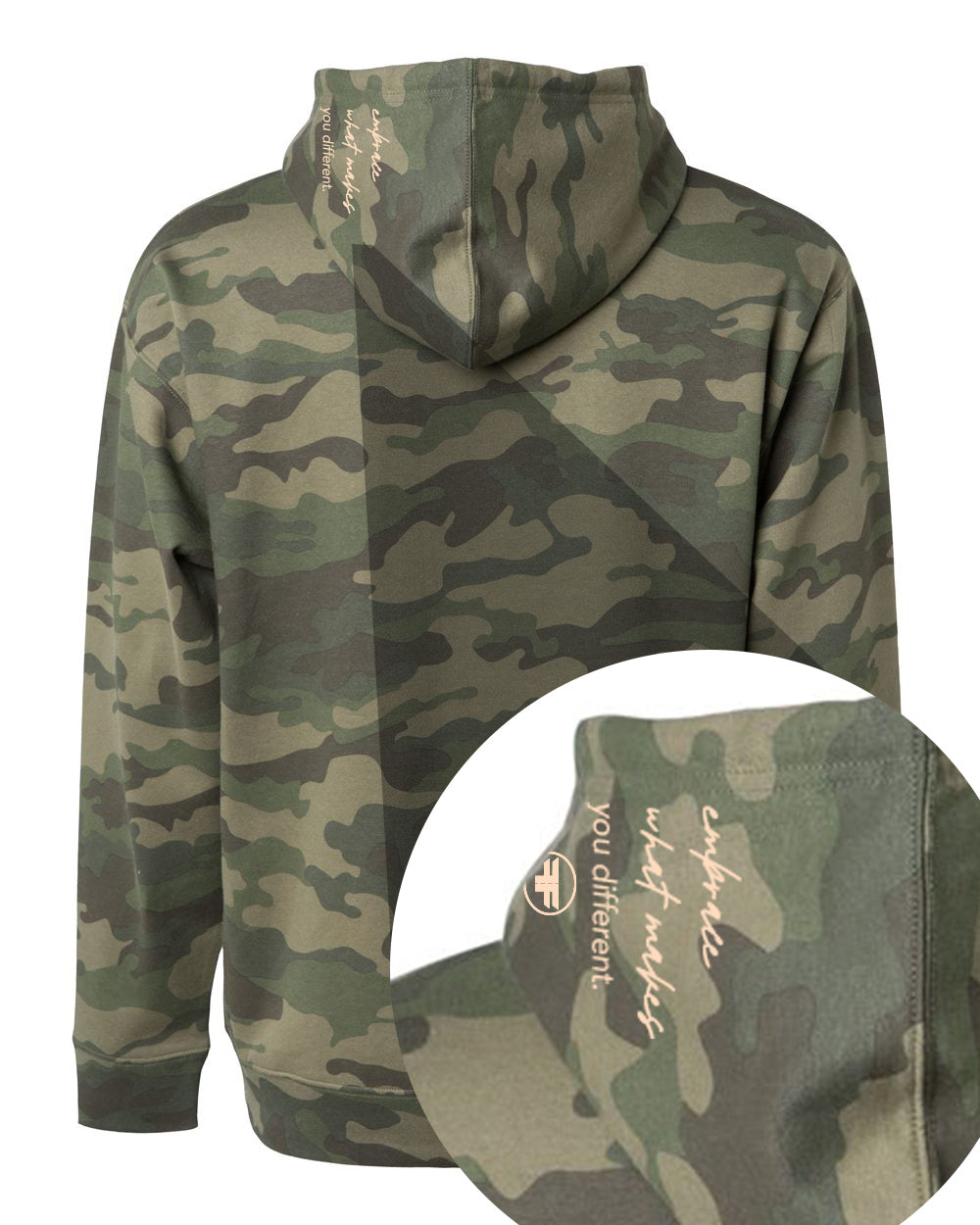 bE wEiRd Camo Hoodie