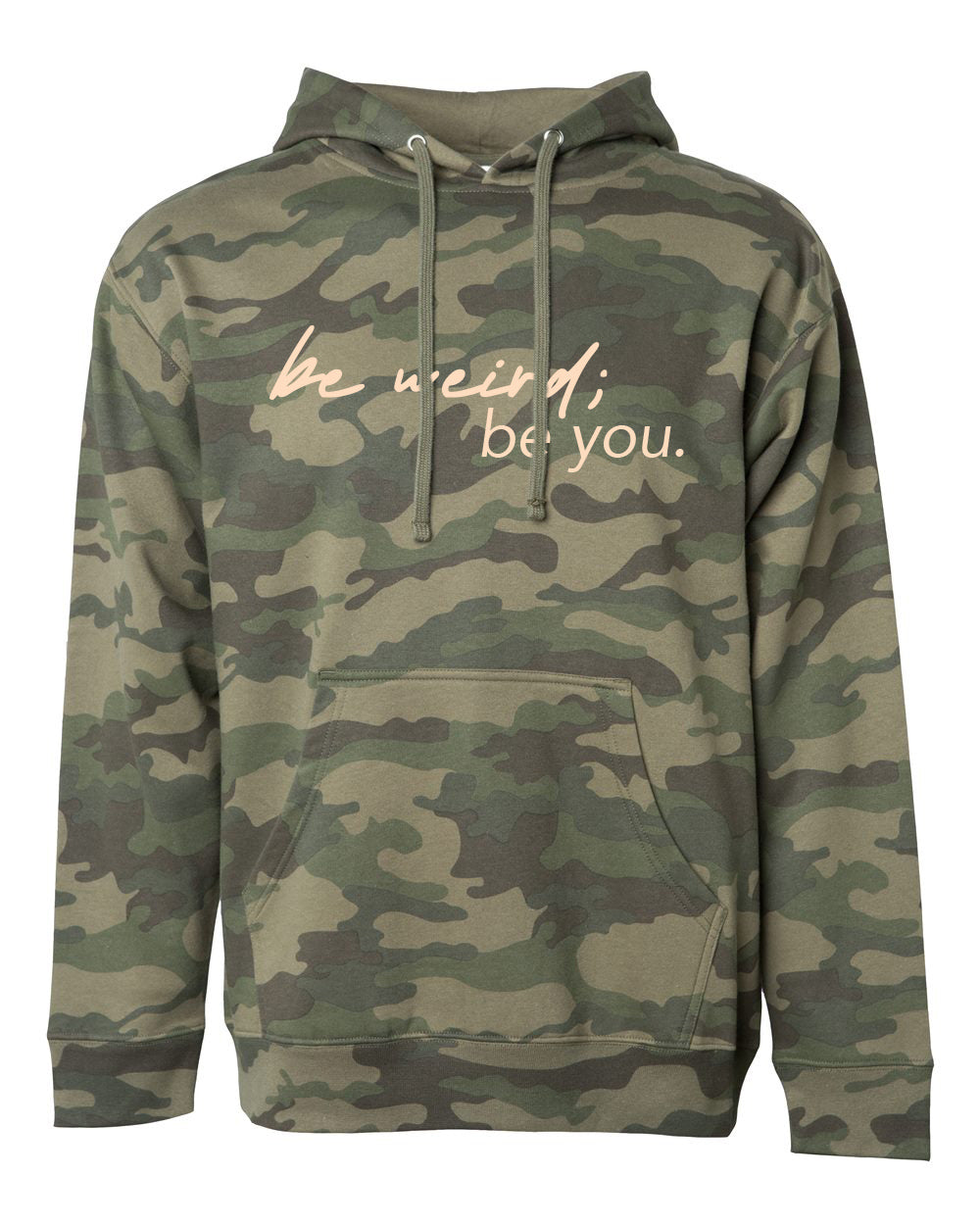 bE wEiRd Camo Hoodie