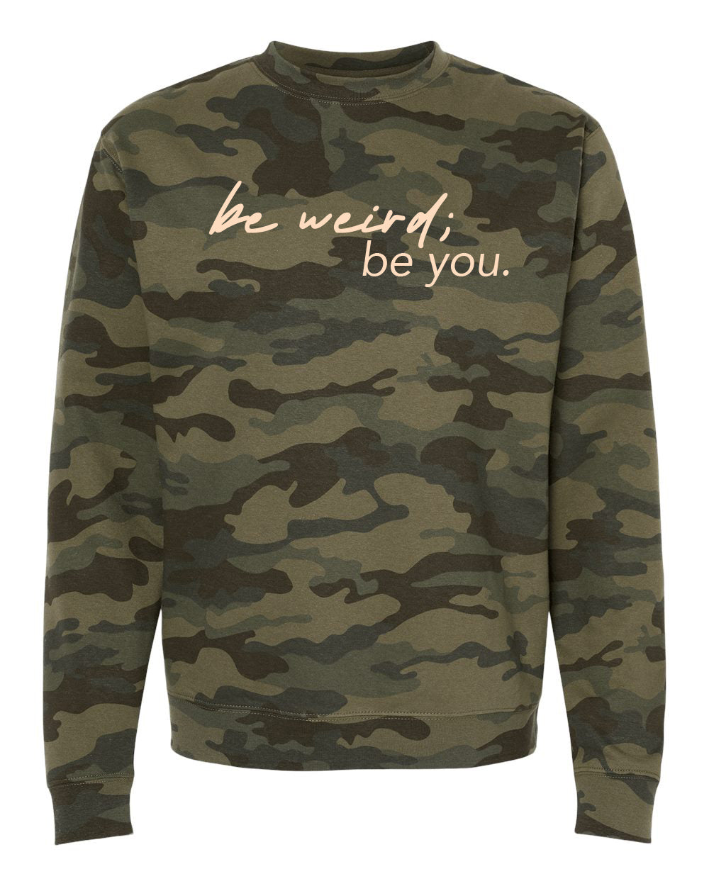 bE wEiRd Camo Sweatshirt